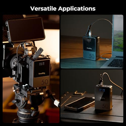 SMALLRIG V Mount Battery VB50, 50Wh / 3400mAh PD45W Mini V-Mount Battery | 1.5H Full Charge, with USB-C, D-TAP, USB-A, Dual DC Ports, OLED Screen, for Cameras, Phones, Camcorders, Monitors