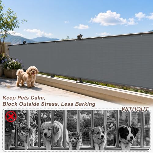 SUNNY GUARD 3' x 10' Balcony Privacy Screen, HDPE Patio Railing Cover Fence - color: Dark Gray, size: 0 3' x 1 0'