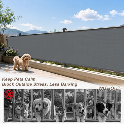 SUNNY GUARD 3' x 10' Balcony Privacy Screen, HDPE Patio Railing Cover Fence - color: Dark Gray, size: 0 3' x 1 0'