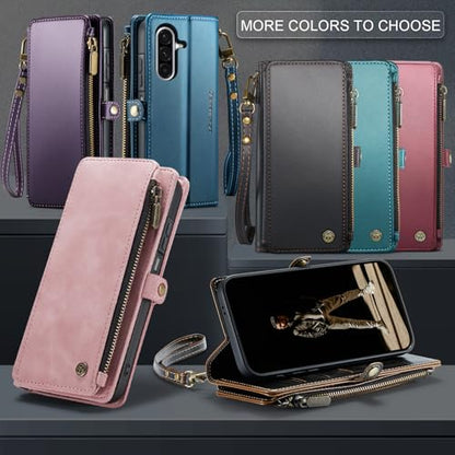 Defencase for Samsung Galaxy A36 5G Wallet Case with Card Holder, Purple | RFID Blocking, Zipper Pocket, Durable PU Leather, Wrist Strap, Fashion Snap Flip Phone Cases Cover with Stand for Women Men - color: Aesthetic Purple