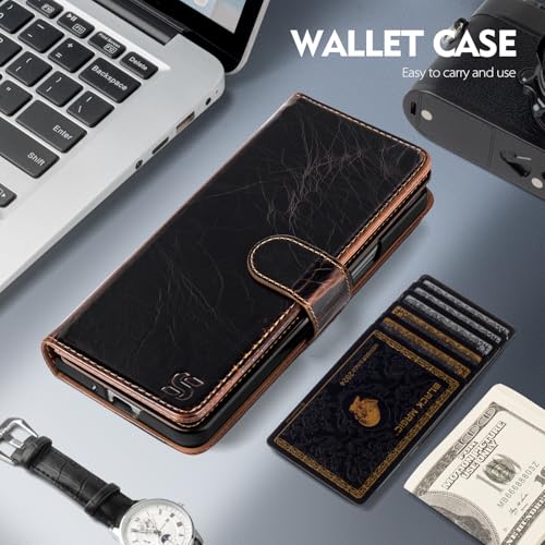 Shieldtop Compatible with Samsung Galaxy Z Fold 3 Wallet Case with Card Holder,Women Man RFID Blocking PU Leather Flip Shockproof Protective Cover Credit Card Holder Slots Kickstand,Coffee - color: Coffee, size: Samsung Galaxy Z Fold 3