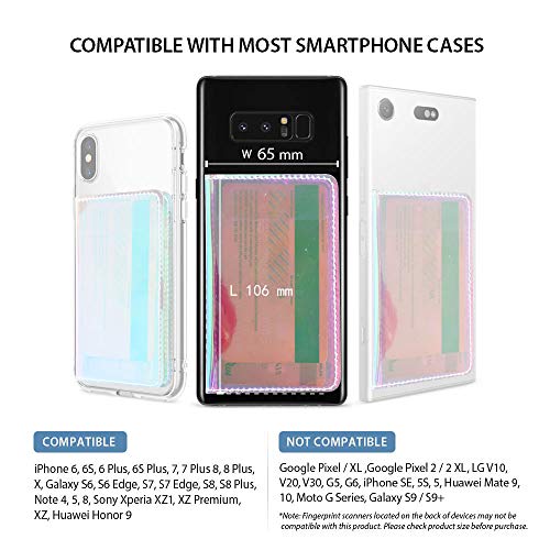CheapSunday ID Card Holder for Back of Phone Leather Phone Wallet Stick On with Stand Flip Waterproof Leather Adhesive Wallet for Most Cellphones (Transparent) - color: Transparent