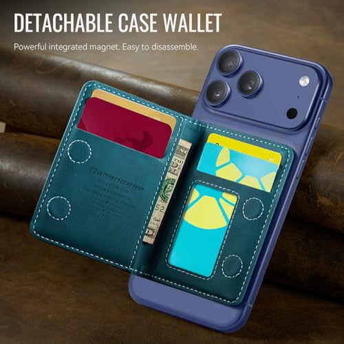 Defencase for Magsafe Wallet Magnetic Card Holder RFID Blocking, R-Green - color: Retro Blue Green