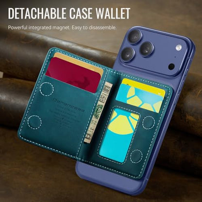 Defencase for Magsafe Wallet Magnetic Card Holder RFID Blocking, R-Green - color: Retro Blue Green