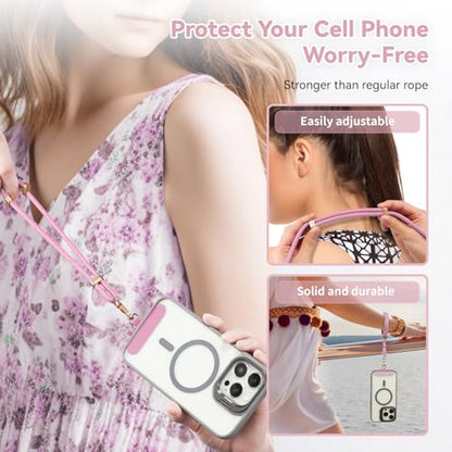 VVAAGG Cell Phone Lanyard for iPhone Crossbody Phone Strap - color: Pink
