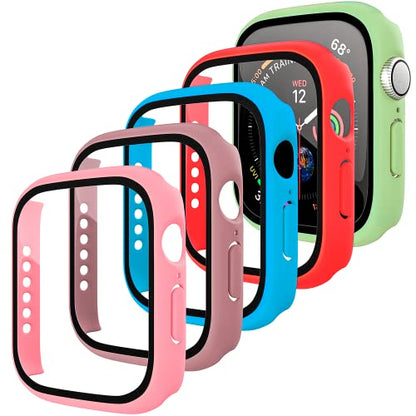 Maeline Bulk Cases Compatible with Apple Watch Series 3/Series 2/Series 1 42mm with Built in Tempered Glass Screen Protector, Overall Protective Hard PC Case Ultra-Thin Cover Random 10 Pack - color: Random Mix, size: 42 mm
