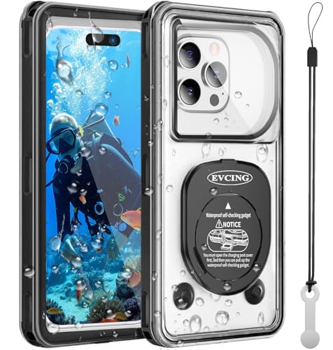 Waterproof Phone Case, Underwater Phone Cases for Snorkeling, IPX8 Diving Case, 360 Full Body Protection for iPhone 16 Pro Max/15/14/Galaxy S24, Up to 6.9 Inch, Beach Cruise Essentials (Black) - color: Black