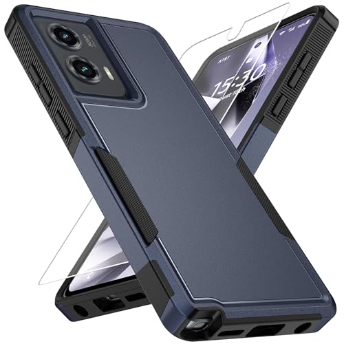 Vinve for Moto G Stylus 5G 2024 Case with HD Screen Protector, Military-Grade Shockproof & Dual-Layer Protection, Anti-Slip Grip Design Phone Case，Blue - color: Blue, size: Moto G Stylus 5G 2024