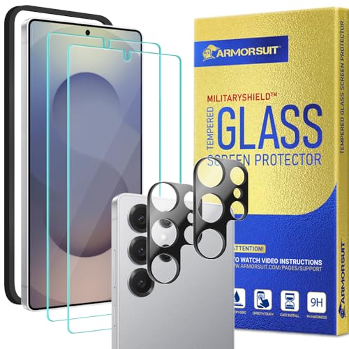 ArmorSuit 2+2 Pack for Samsung Galaxy S25 Ultra 6.9-inch Tempered Glass Screen Protector with Camera Lens Protector, MilitaryShield 9H HD Clear, Case Friendly, Alignment Tool, Bubble Free - size: S25-Ultra 6.9"