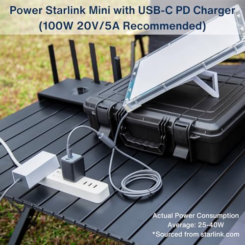 DC to USB-C Power Adapter Cable for Starlink Mini - style: USB-C Male to DC Female