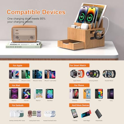 Pezin & Hulin Multi Device Charging Station with Drawer & USB Charger - color: #2 (With Charger)