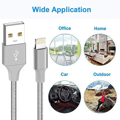 Marchpower iPhone Charger Cable MFi Certified 3 Pack 6FT Lightning Cable Nylon Braided Durable USB Charging Cable Cord for iPhone 12 11 Pro XR Xs Max X SE 8 7 6S Plus 6 5S 5C 5 iPad AirPods and More