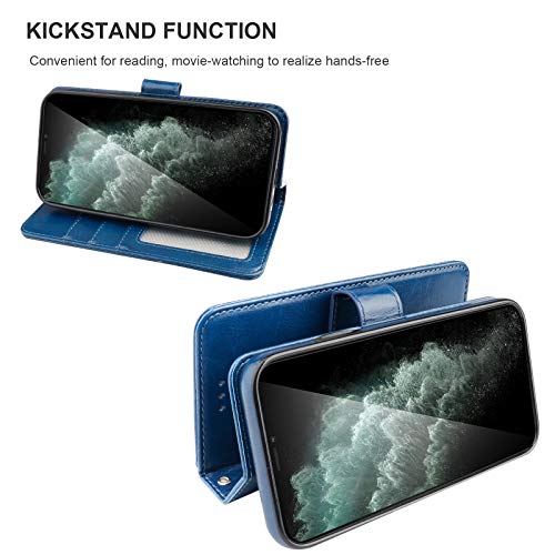 Bocasal Detachable Wallet Case Card Holder for iPhone 11 Pro Max Blue - color: Blue