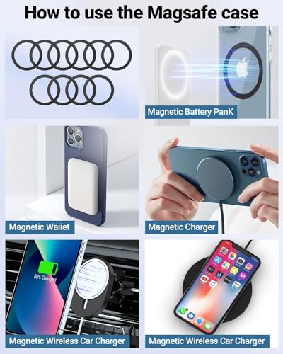 KALAPOP for Magsafe Ring - 10 PCS, Ultra-Thin(0.4mm) Magsafe Sticker, Compatible with iPhone 17/Air/16/15/14/13/12 Series, Samsung Galaxy, Google Pixel Series Black - color: Black-10pcs