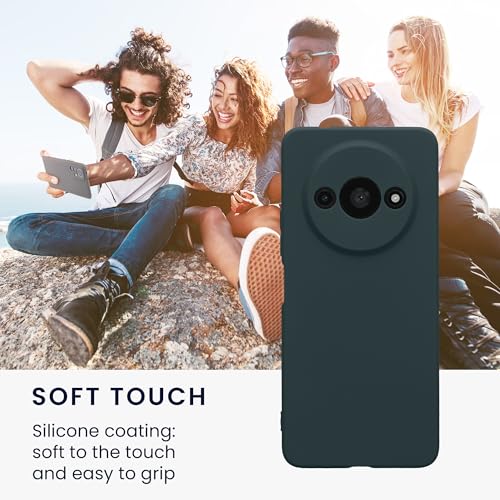 kwmobile Case Compatible with Xiaomi Redmi A3 Case - Protective Slim TPU Phone Cover - Soft Matte Finish - Dark Slate - color: Dark Slate