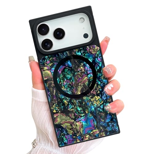 AIGOMARA Magnetic Rectangle for iPhone 17 Pro Max Case, Abalone Shell - color: Abalone, size: iPhone 17 Pro Max