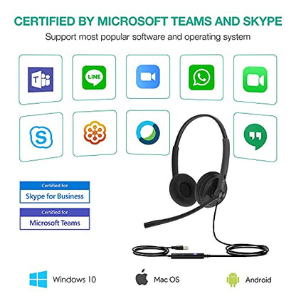 Yealink UH34 Lite Wired Headset,USB-A, Noise Canceling Mic,in-Line Controls - size: Stereo
