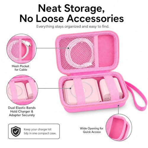 ANKHOH Travel Case for Iseyyox//for QUZUDN/for UCOMX 3in 1 Wireless Charger - color: Pink