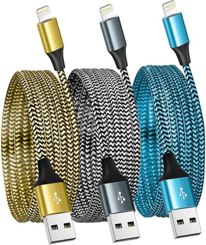 SHUSEL USB Lightning Cable,MFi Certified iPhone Charger Cord (3-Pack,10FT) - size: 10FT