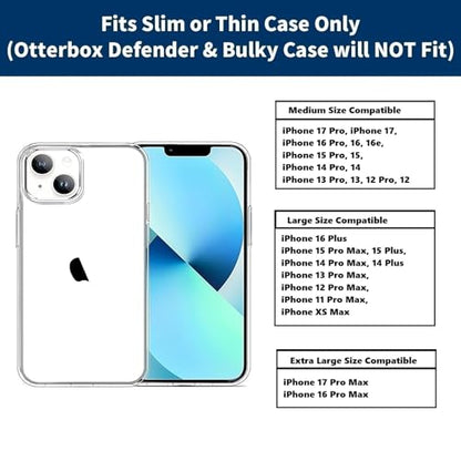 Stronden Magnetic Closure Holster for iPhone 16 Plus, 15 Pro Max, 15 Plus, 14 Pro Max, 14 Plus, 13 Pro Max, 12 Pro Max, 11 Pro Max - Leather Belt Case Pouch (Fits Slim/Regular Case on) - size: Large
