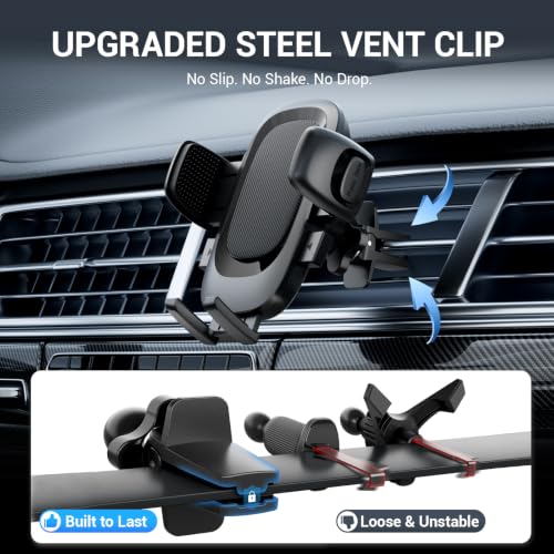 Fourpillars 2026 Upgraded Car Phone Holder Mount Strongest Suction & Clamp