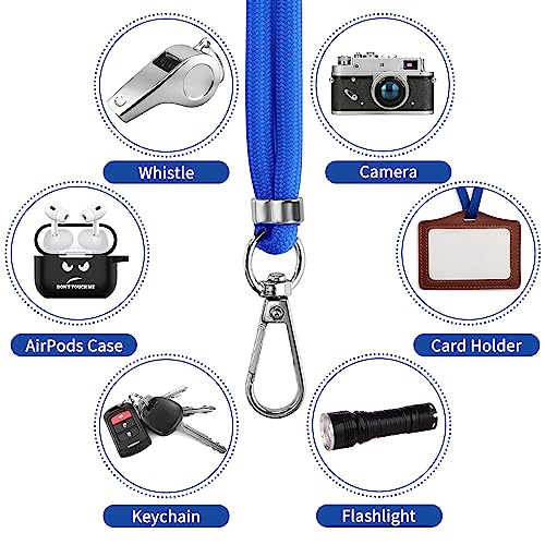 CACOE Phone Lanyard, Dark Blue, 2 Pcs - color: Dark Blue, size: 30"（Neck Strap×1）+8"（Wrist Strap×1）