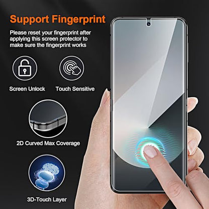 [2Set 4PCS] QUESPLE for Samsung Galaxy Z Flip 6 Screen Protector, 2 Pack Inner Flexible TPU Film+2 Pack Back Tempered Glass Screen Protector with Alignment Tool, HD Clear, Self-Healing, Scratch Resistant