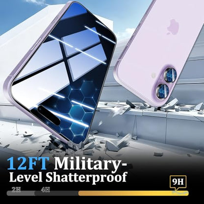 (3+2 Pack) 360°Privacy Screen Protector for iPhone 17 【4 Way Anti Spy】 + Camera Lens Protector,9H Shatterproof, Anti-Peep,Bubble-Free, Case Friendly Easy Installation Frame Included - Orange - size: iPhone 17