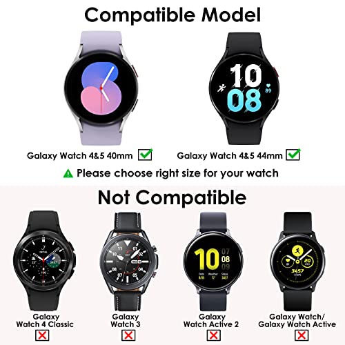 KIMILAR [5+5 Pack] Galaxy Watch FE/Galaxy Watch 5/Galaxy Watch 4 Screen Protector Case 40mm, Anti-Fog Tempered Glass and Hard PC Protective Bumper Compatible with Samsung Galaxy Watch FE/5/4 40mm