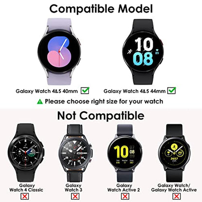 KIMILAR [5+5 Pack] Galaxy Watch FE/Galaxy Watch 5/Galaxy Watch 4 Screen Protector Case 40mm, Anti-Fog Tempered Glass and Hard PC Protective Bumper Compatible with Samsung Galaxy Watch FE/5/4 40mm