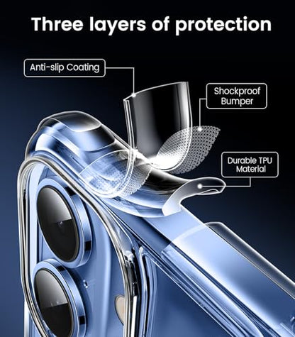 Mkeke Compatible with iPhone 17 Case Clear [Not-Yellowing] [Military-Grade Drop Protection] Shockproof Protective Phone Bumper 6.3 inch - size: for iPhone 17 6.3"