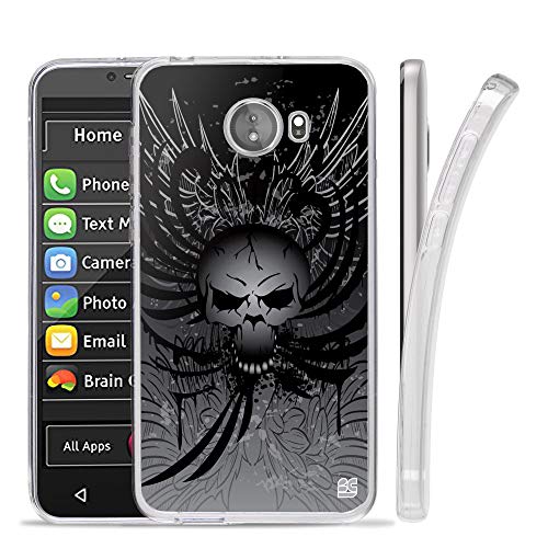 Compatible with GreatCall Jitterbug Smart2 (5.5” Screen) Smartphone Compatible with Seniors/Phone Skin Case Slim - color: Wing Skull