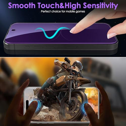 [3 Pack for iPhone 15 Pro Max Privacy Screen Protector (NOT Glass), [Anti-Spy][Anti Blue Light] Soft Hydrogel Film Screen Protector for iPhone 15 Pro Max/15 Plus - Purple - size: iPhone 15 Pro Max/15 Plus