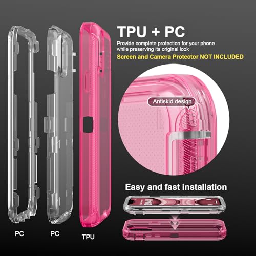Follaroma for iPhone 11 Case, Shockproof Protection, Crystal Pink | Heavy Duty Shockproof Protection Phone Cases, Anti-Drop, Military Grade Dual Layer Transparent Rugged Protective Cover, 6.1" - color: Pink, size: iPhone 11 6.1’