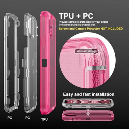 Follaroma for iPhone 11 Case, 6.1 inch, Crystal Pink | Heavy Duty Shockproof Protection Phone Cases, Anti-Drop, Military Grade Dual Layer Transparent Rugged Protective Cover - color: Pink, size: iPhone 11 6.1’