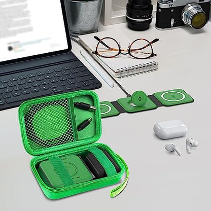 ANKHOH Travel Case for Iseyyox/for RTOPS/for QUZUDN 3 in 1 Wireless Charger - color: Green