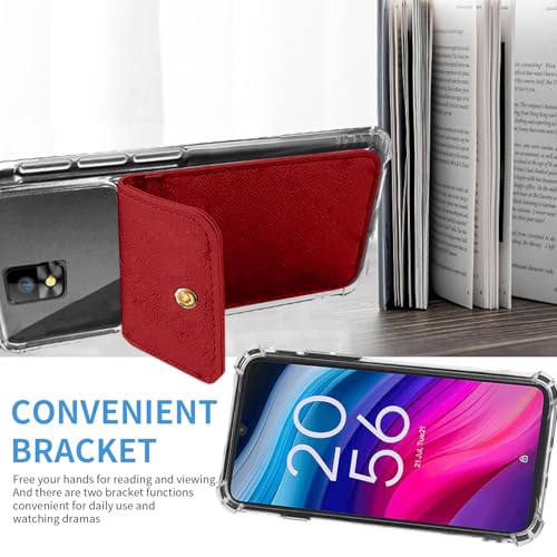 for HotPepper Tepin Case, Hot-Pepper Tepin Wallet Phone Case Back with Card Holder, Shockproof PU Leather Cover Crossbody Adjustable Lanyard Hands-Free | Stand with Magnetic Closure, Burgundy - color: Burgundy