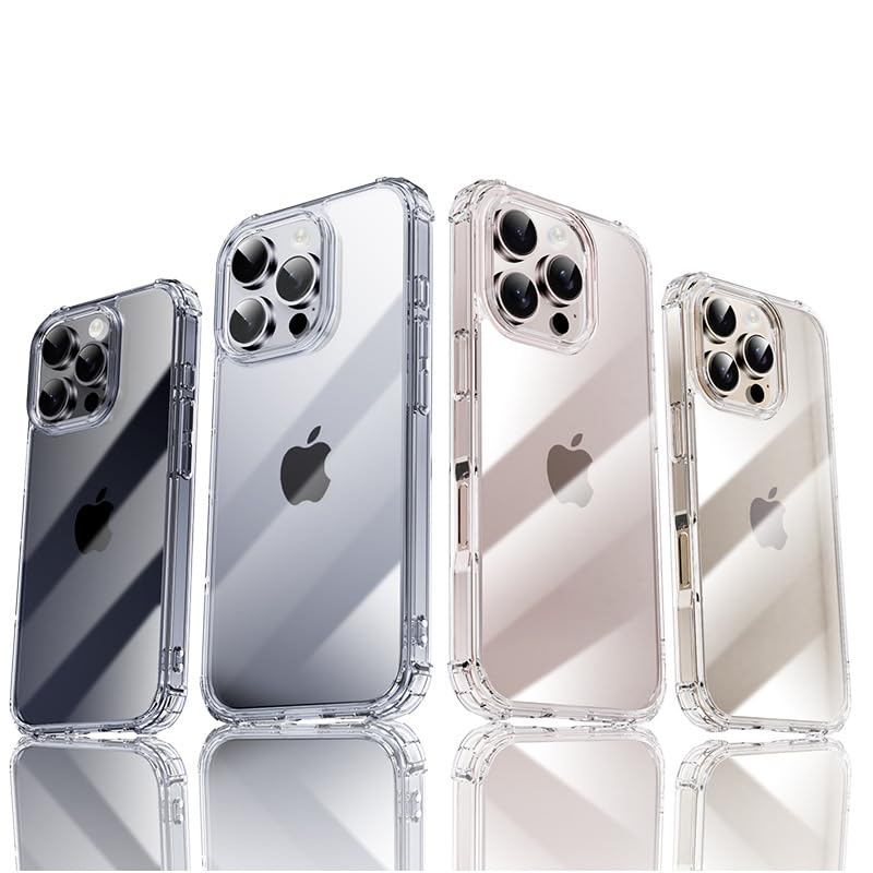 1pc Case for iPhone 15 Pro 6.1-Inch, Non-Yellowing Shockproof Phone Bumper Cover, Anti-Scratch Clear Back (Clear) - size: iPhone 15 Pro