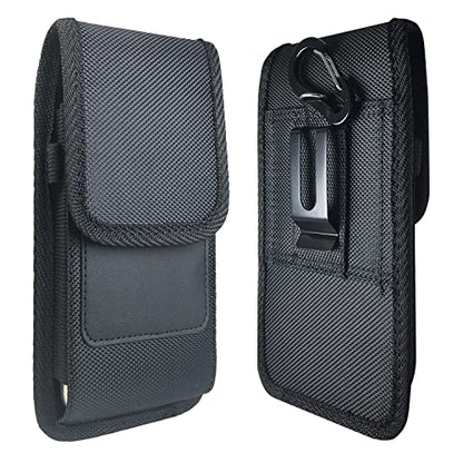 Cell Phone Holsters for iPhone 17 16 15 14 13 12 11 pro max,XR, X, Xs Max,15 Plus,Samsung S24 S23 S22 Note20 Ultra, Nylon Cell Phone Pouch fit with Otterbox Case on (not fit Defender Series) - size: L(5.5"-6.9")