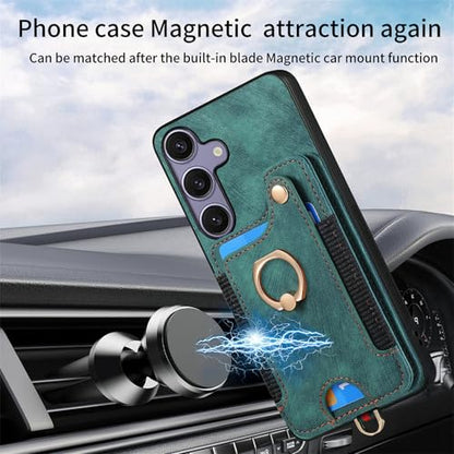 for Samsung Galaxy S25 FE Case Wallet with Card Slots Green | PU Leather Flip Folio Cover,RFID Blocking Ring Holder,Kickstand,Wrist Strap,Shockproof,Magnetic Protective,Women Men Girls - color: Green, size: Galaxy S25 FE 6.7 Inch