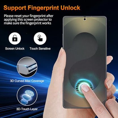 2 Pack for Samsung Galaxy S25 Ultra Anti-Glare Matte Privacy Screen Protector 6.9 inch, Smooth and Responsive Touch Flexible EPU Film, [Support Fingerprint Unlock] [Self-Healing] [Not Glass] - size: Samsung Galaxy S25 Ultra