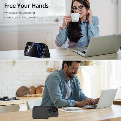 for MagSafe Wallet, Magnetic Phone Wallet RFID Blocking, 4 Card Holder - color: Black