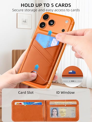 for MagSafe Wallet Magnetic iPhone Card Holder with Adjustable Stand - color: Orange