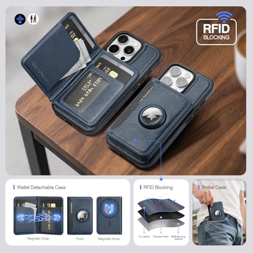 Antsturdy Compatible with MagSafe iPhone 16 Pro Wallet Case,Dark Blue - color: Dark Blue, size: iPhone 16 Pro - 6.3"