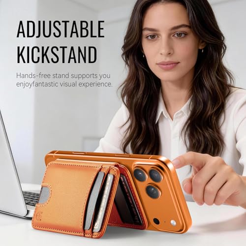 for Magsafe Wallet Magnetic RFID Blocking Card Holders, Orange - color: Orange