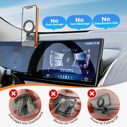 Car Phone Holder for BMW X5/X6 2026 2025 2024 & X7 2026 2025 2024 2023 (Only for 14.9-Inch Screen) 360° Rotation Magnetic Cell Phone Mount, Compatible with Magsafe, Does Not Affect Air Vent - size: Fit for 2024-2026 X5/X6 & 2023-2026 X7, 14.9-Inch