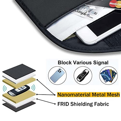 2 Pack Faraday Bags for Car Keys and Cell Phone, Signal Blocking Key Pouch Wallet, Anti-Tracking Anti Theft Car Protection, Cell Phone Signal Jammer WiFi/GSM/LTE/NFC/RFID, GPS Blocker Bag - color: 2 Packs - 7.8" * 3.8"