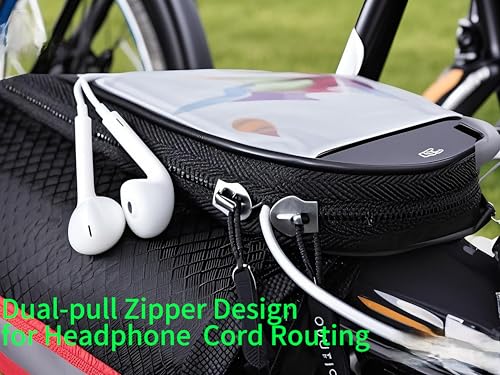 Bike/Bicycle Bag,Bike Phone Holder Mount Bag,Touchscreen Bike Phone Mount under 6.8”,Waterproof, Bicycle Accessories Frame Storage Bag(Red)