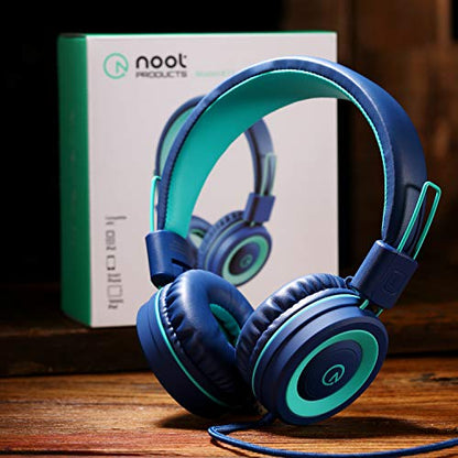 noot products K11 Kids Headphones with Wired Cord 3.5mm Jack Navy/Teal - color: Navy/Teal