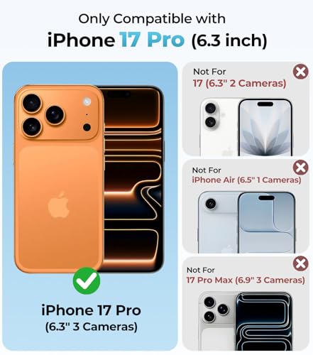 Clear Magnetic Case for iPhone 17 Pro Phone Cases with Camera Control, Anti-Yellowing Crystal Clear for Apple17 case Compatible MagSafe, Shockproof Protection for iPhone 17 Pro Cases Transparent - size: iPhone 17 Pro 6.3"